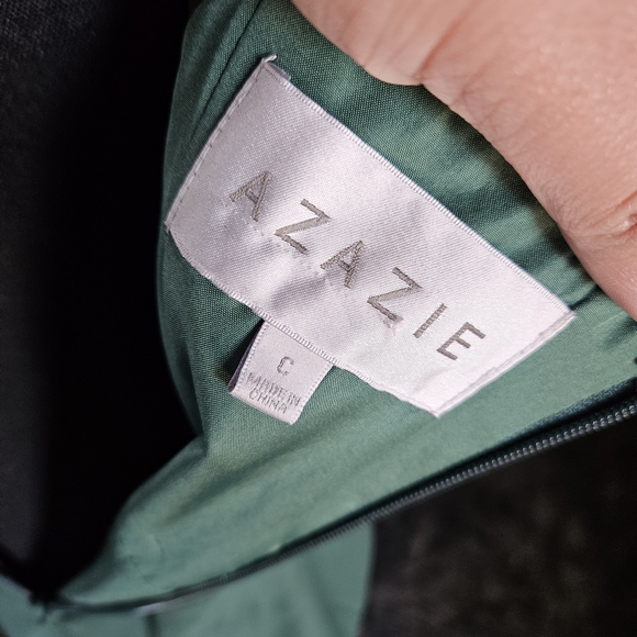 Azazie Camellia Dark Green Corset Maxi Dress womens size medium nwt - Picture 7 of 8